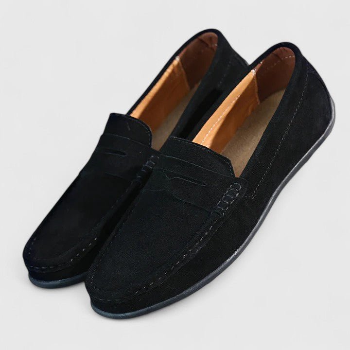 Men's Cushioned Slip-On Penny Loafers with Stitch Accents