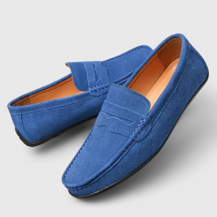 Men's Cushioned Slip-On Penny Loafers with Stitch Accents