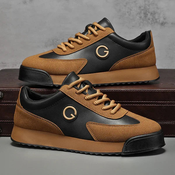 Men's Lace-Up Sneakers with Cushioned Ankle Collar and Rubber Outsole