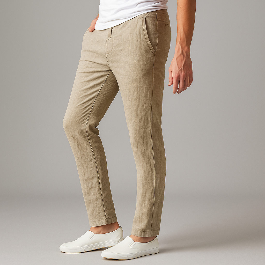 Men's Lightweight Drawstring Trousers with Deep Pockets