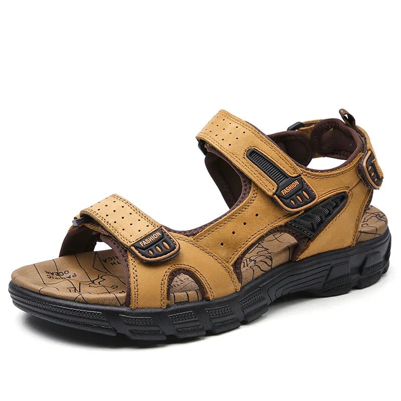 Men's Open-Toe Sandals with Triple Velcro Straps