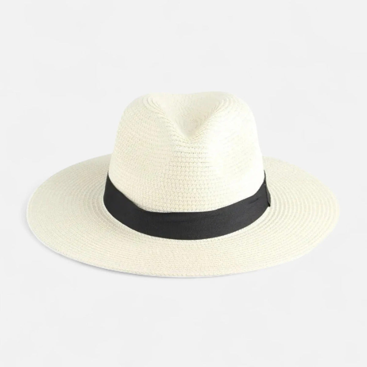 Men's Panama Hat with Wide Brim and Teardrop Crease