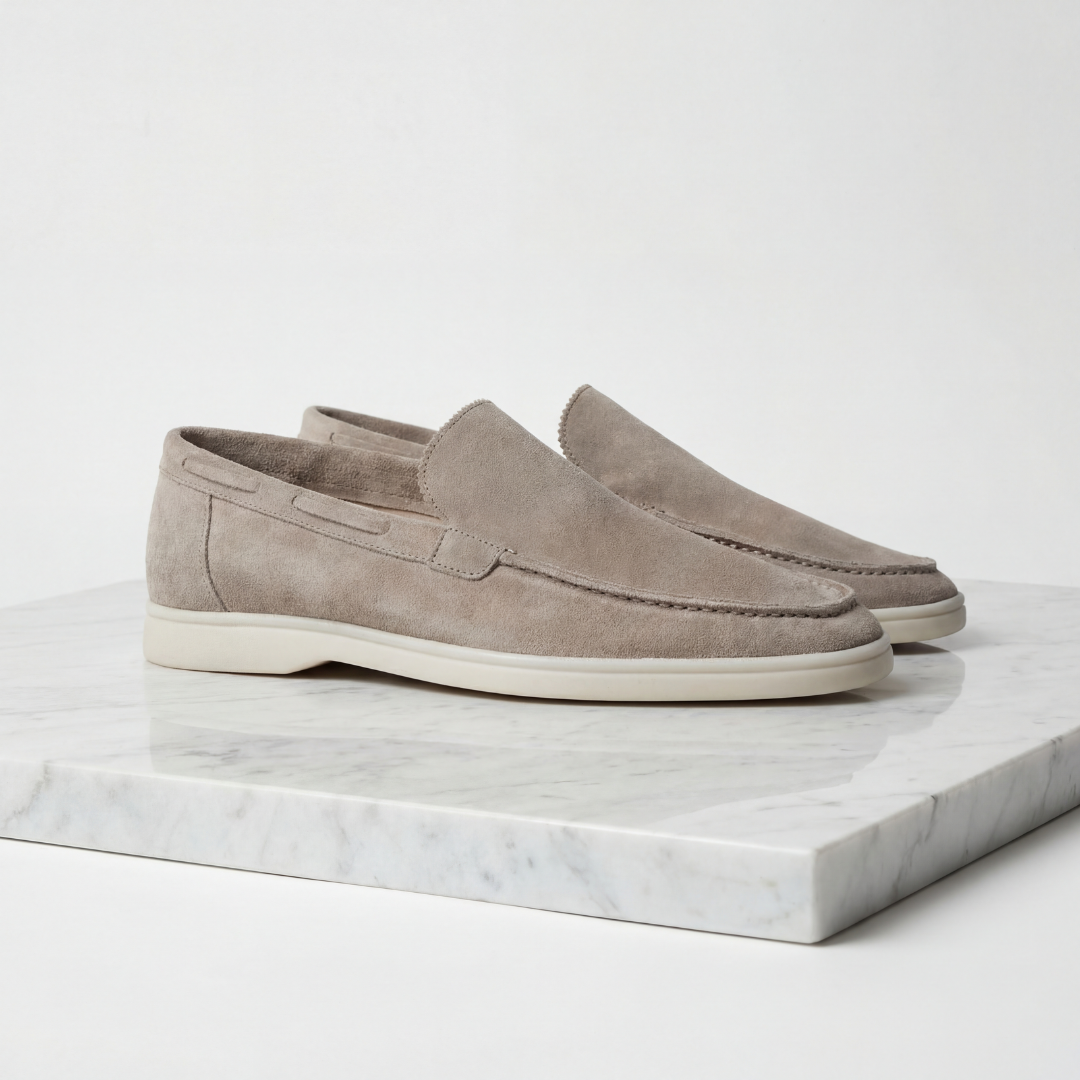 Men's Slim Slip-On Loafers with Moc Toe Stitching