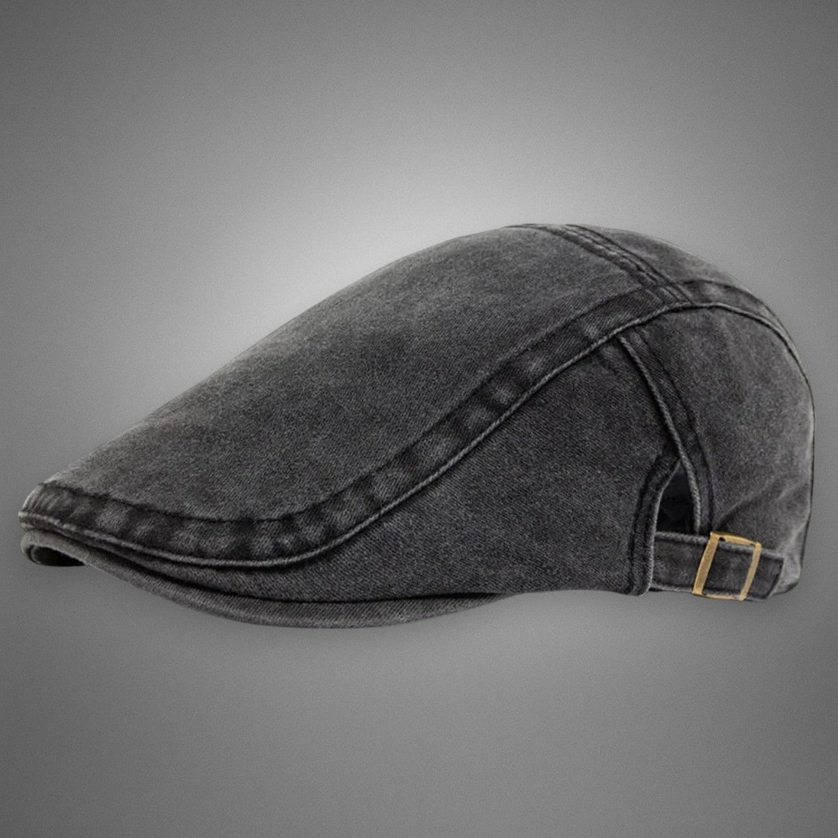 Men's Vintage Flat Cap with Side Buckle Strap
