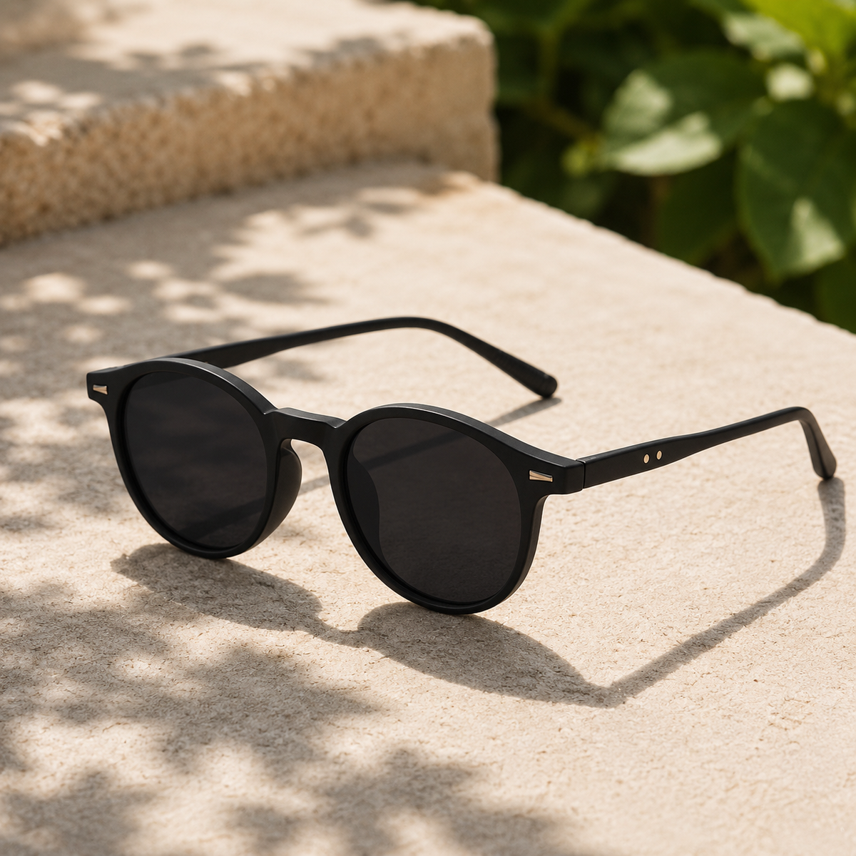 Unisex Retro Round Polarised Sunglasses with UV400 Lenses