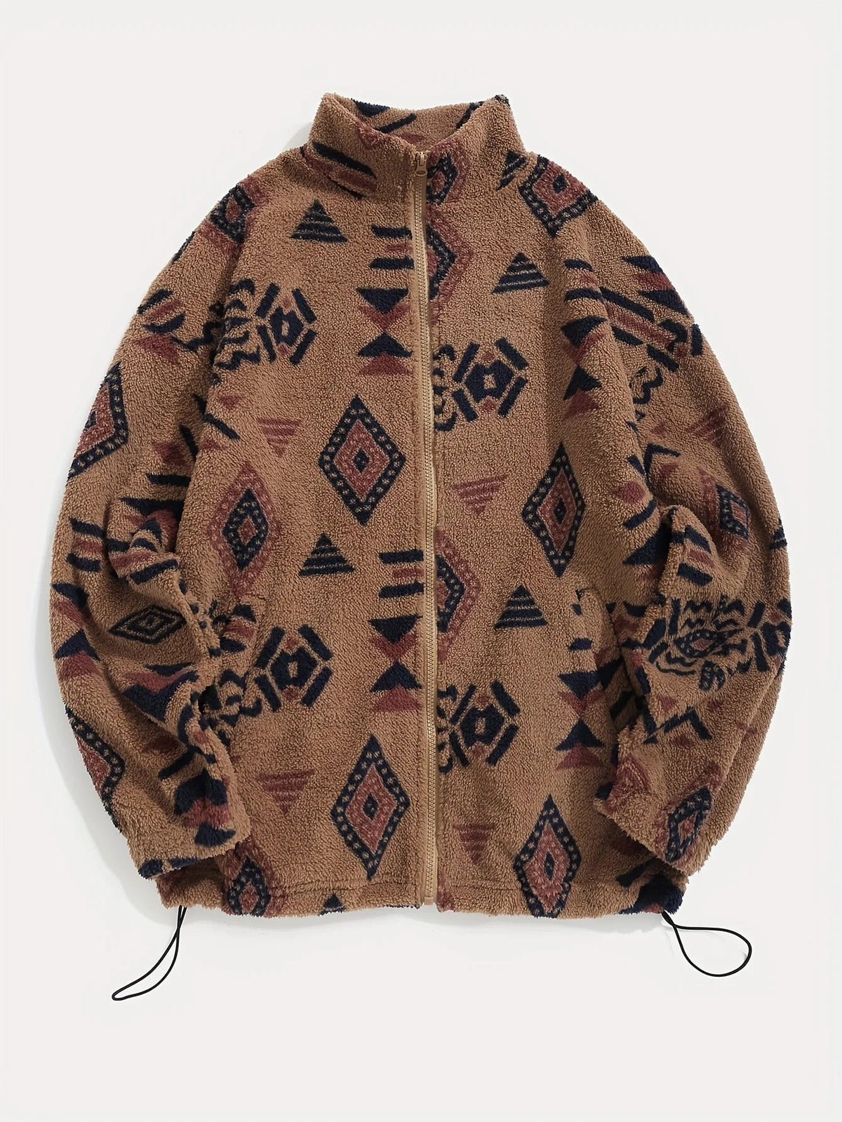 Men’s Jacket with Full Zip, Lined Design, All-Over Pattern, Adjustable Hem and Elastic Cuffs 4