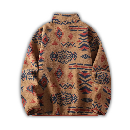 Men’s Pullover with Snap-Button Closure, All-Over Pattern and Kangaroo Pockets 6