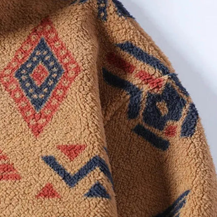 Men’s Pullover with Snap-Button Closure, All-Over Pattern and Kangaroo Pockets 8