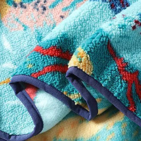 Men’s Pullover with Snap-Button Neckline, Relaxed Fit and All-Over Landscape Pattern 8