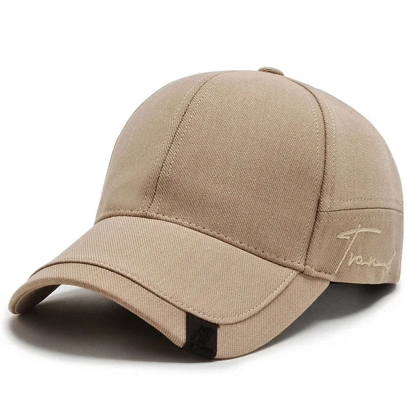 Men's Baseball Cap with Double Layer Brim and Embroidered Detail
