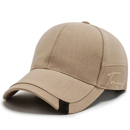 Men's Baseball Cap with Double Layer Brim and Embroidered Detail