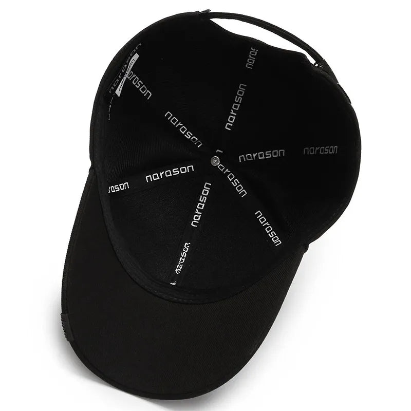 Men's Baseball Cap with Double Layer Brim and Embroidered Detail