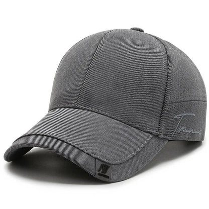 Men's Baseball Cap with Double Layer Brim and Embroidered Detail