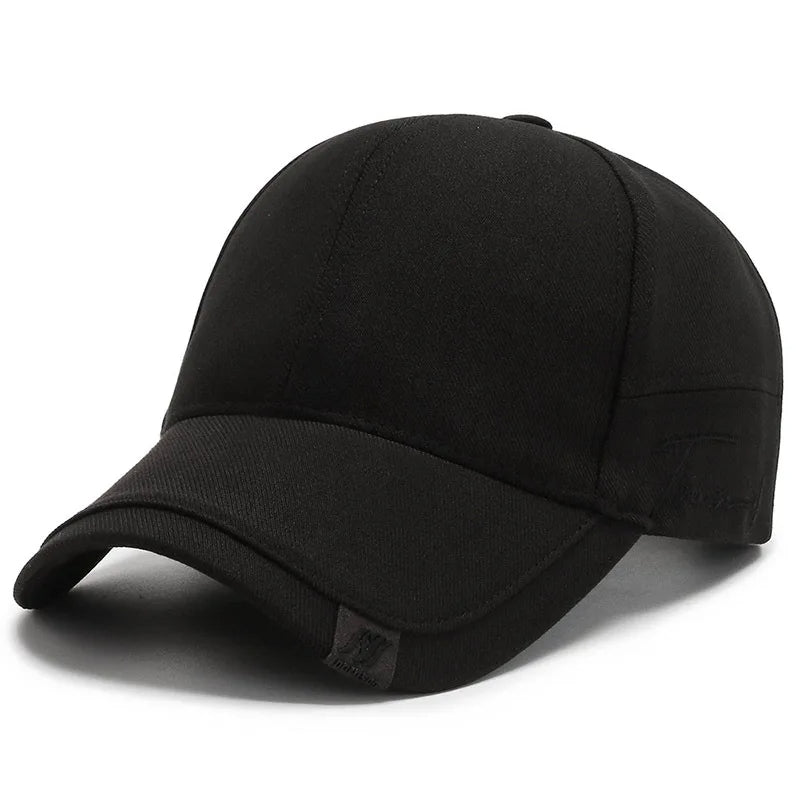 Men's Baseball Cap with Double Layer Brim and Embroidered Detail