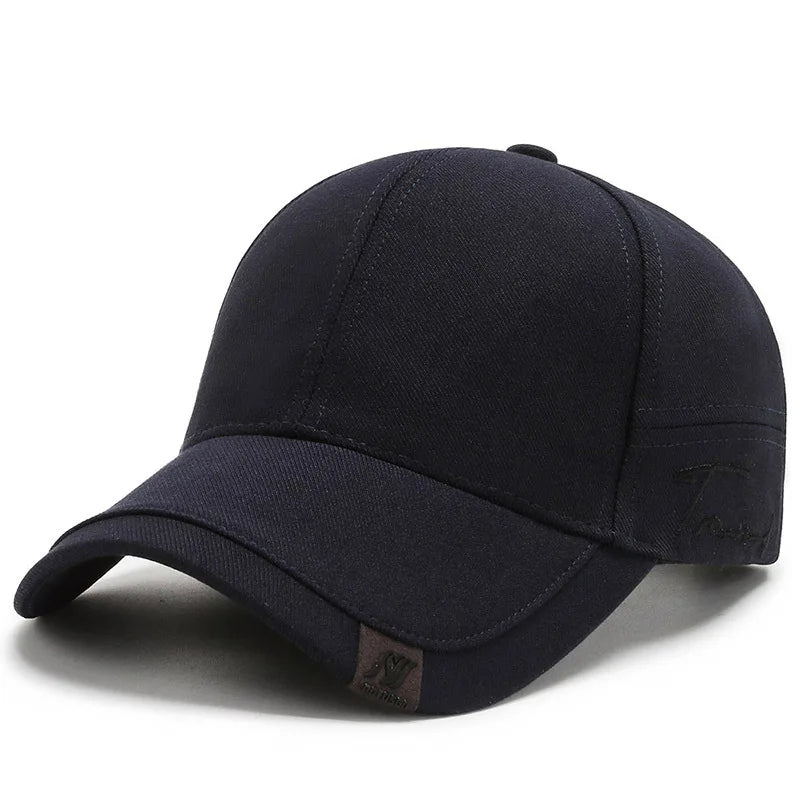 Men's Baseball Cap with Double Layer Brim and Embroidered Detail