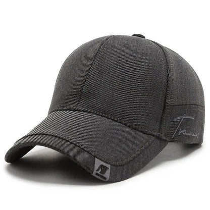 Men's Baseball Cap with Double Layer Brim and Embroidered Detail