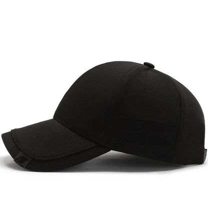 Men's Baseball Cap with Double Layer Brim and Embroidered Detail