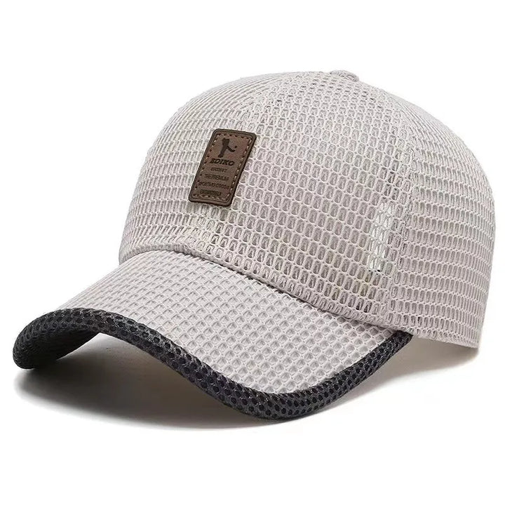 Men's Baseball Cap with Mesh Panels and Pre-Curved Visor