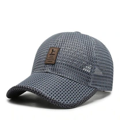 Men's Baseball Cap with Mesh Panels and Pre-Curved Visor