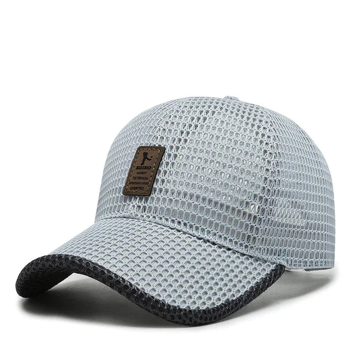 Men's Baseball Cap with Mesh Panels and Pre-Curved Visor