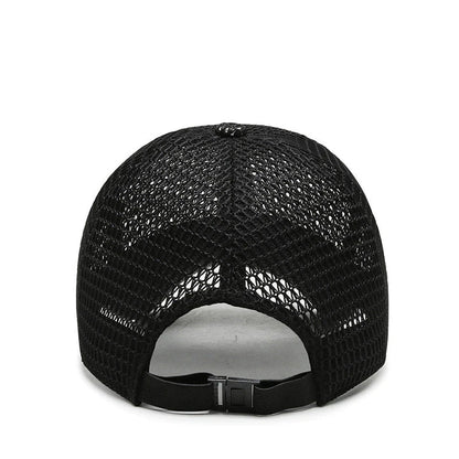 Men's Baseball Cap with Mesh Panels and Pre-Curved Visor