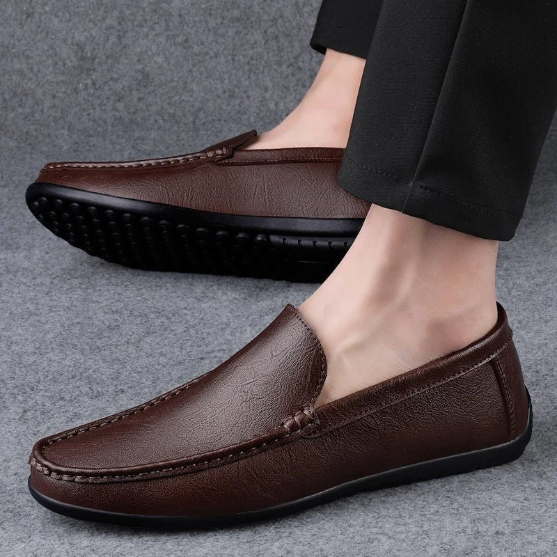 Men's Breathable Slip-On Loafers in Faux Leather