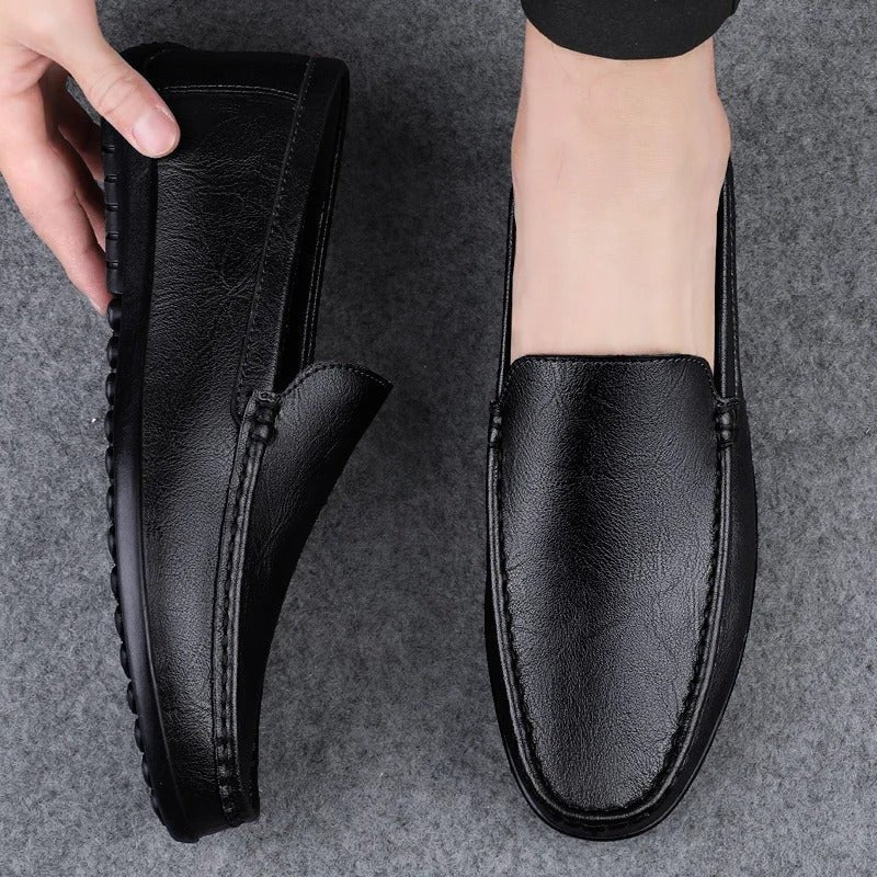 Men's Breathable Slip-On Loafers in Faux Leather