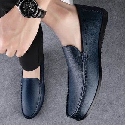 Men's Breathable Slip-On Loafers in Faux Leather