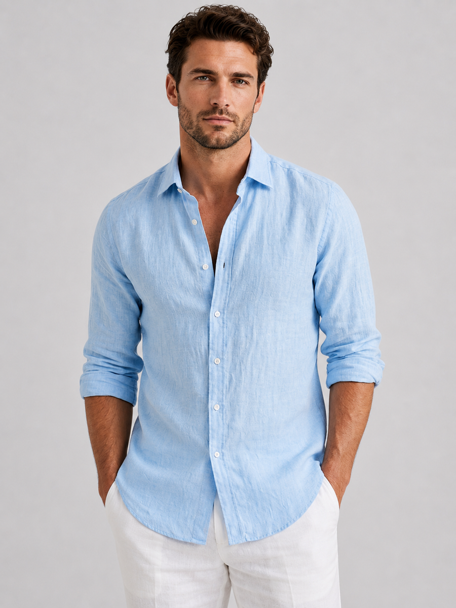 Men's Button-Down Shirt with Classic Collar