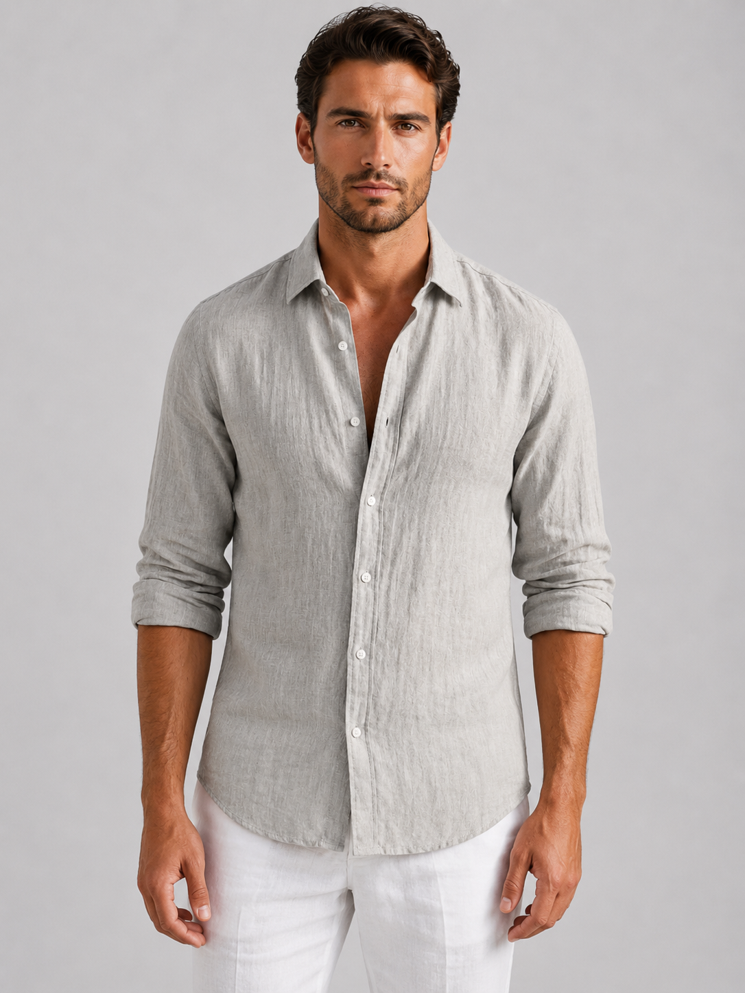 Men's Button-Down Shirt with Classic Collar