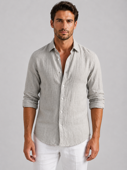 Men's Button-Down Shirt with Classic Collar