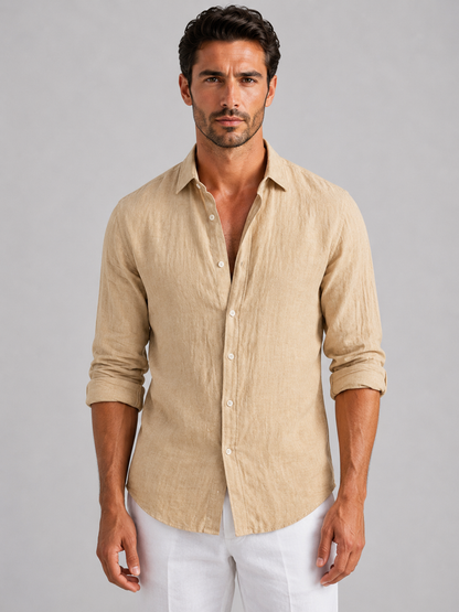 Men's Button-Down Shirt with Classic Collar