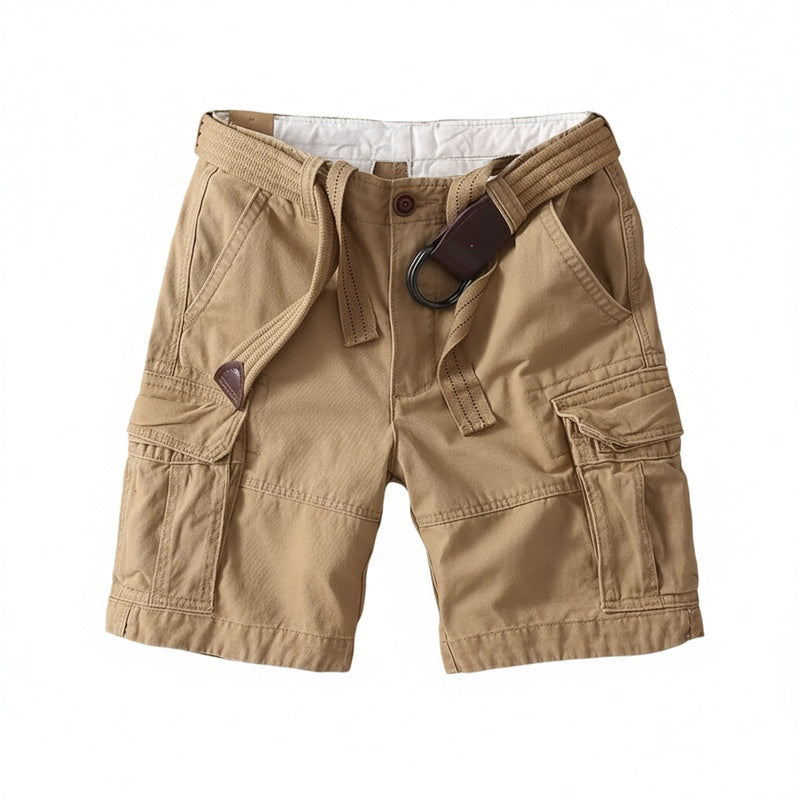 Men's Cargo Shorts with Multiple Pockets and Belt