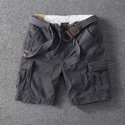 Men's Cargo Shorts with Multiple Pockets and Belt