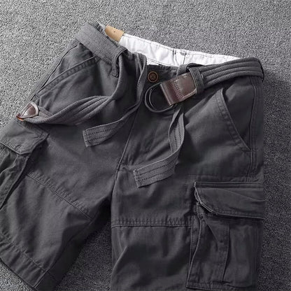 Men's Cargo Shorts with Multiple Pockets and Belt