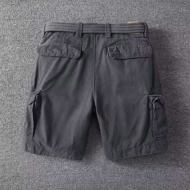 Men's Cargo Shorts with Multiple Pockets and Belt