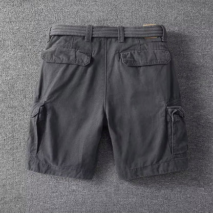 Men's Cargo Shorts with Multiple Pockets and Belt