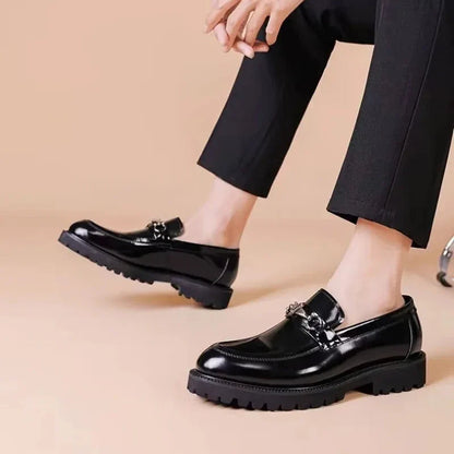 Men's Chunky Sole Loafers with Buckle Trim
