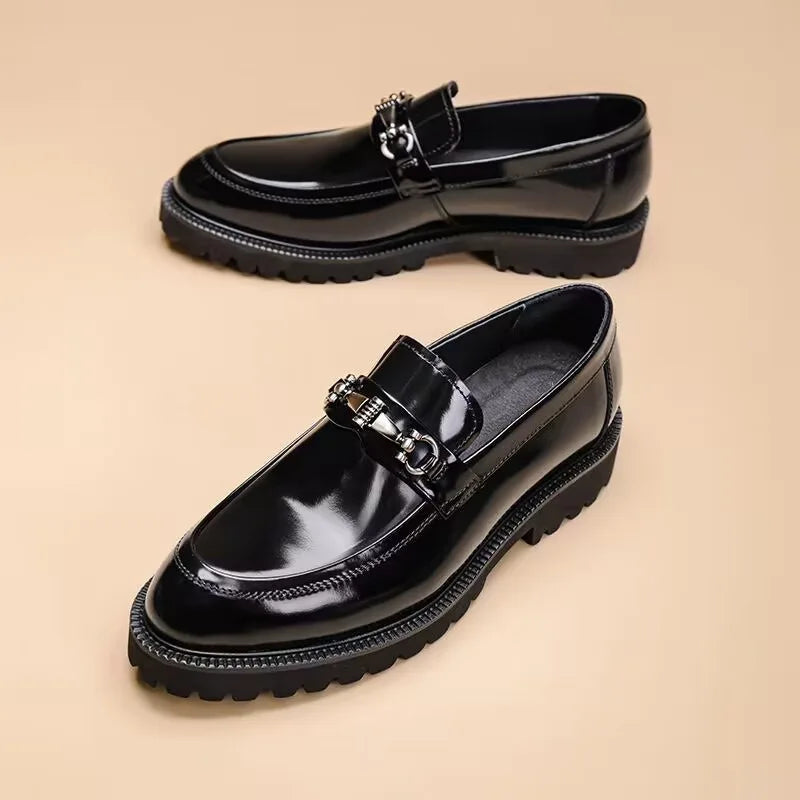 Men's Chunky Sole Loafers with Buckle Trim