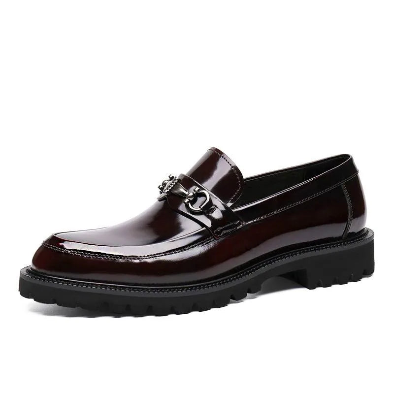 Men's Chunky Sole Loafers with Buckle Trim