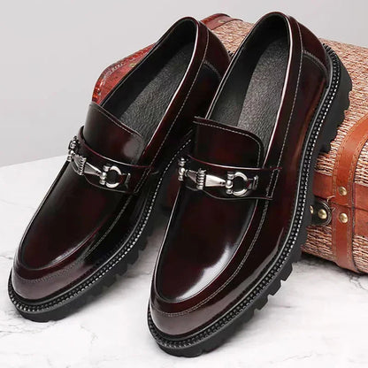 Men's Chunky Sole Loafers with Buckle Trim
