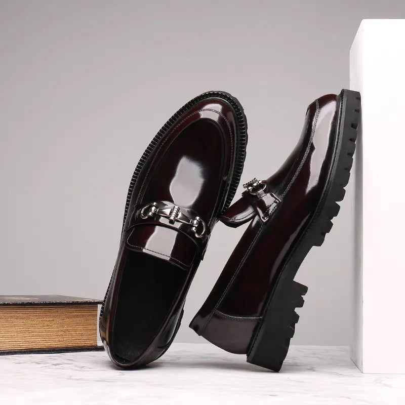 Men's Chunky Sole Loafers with Buckle Trim