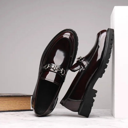 Men's Chunky Sole Loafers with Buckle Trim