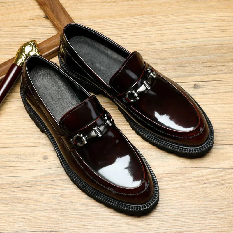 Men's Chunky Sole Loafers with Buckle Trim