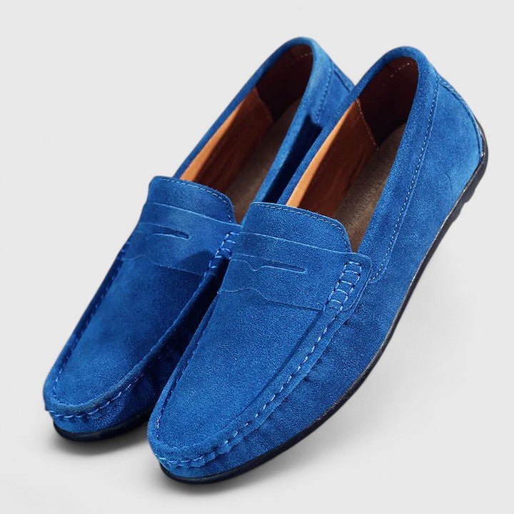 Men's Cushioned Slip-On Penny Loafers with Stitch Accents