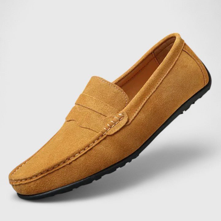 Men's Cushioned Slip-On Penny Loafers with Stitch Accents
