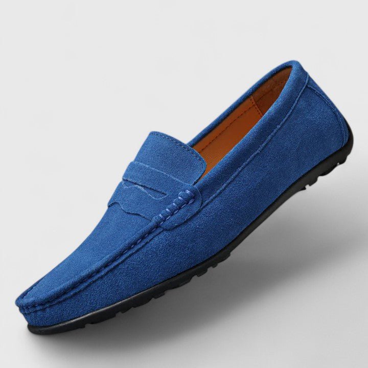 Men's Cushioned Slip-On Penny Loafers with Stitch Accents