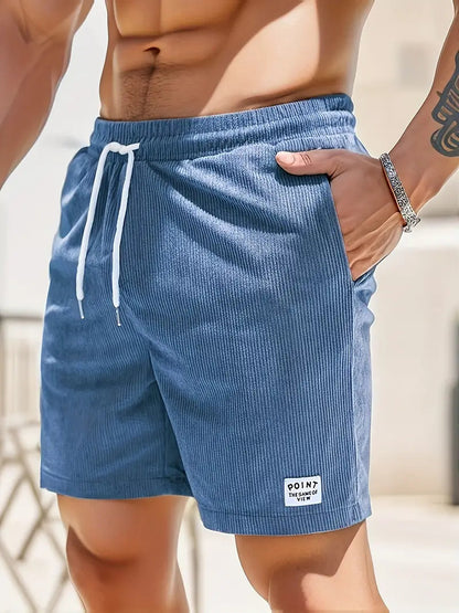 Men's Drawstring Swim Shorts with Elastic Waist and Back Pocket