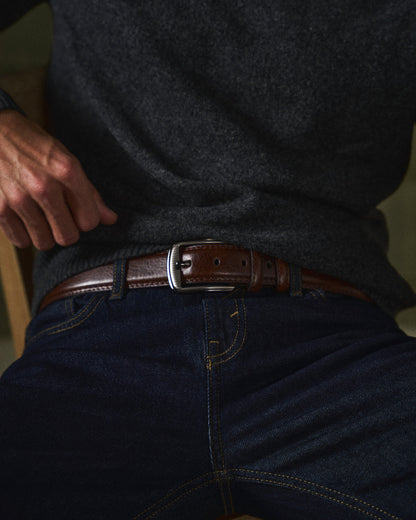 Men's Dress Belt with Pin Buckle