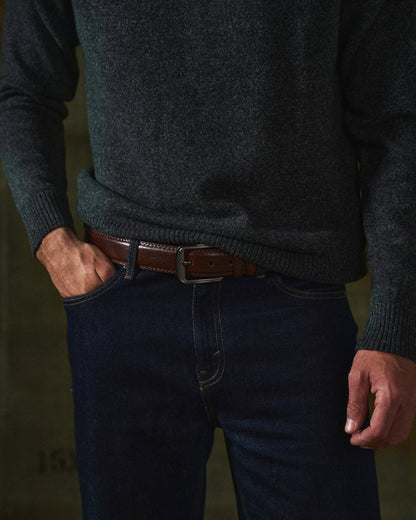 Men's Dress Belt with Pin Buckle